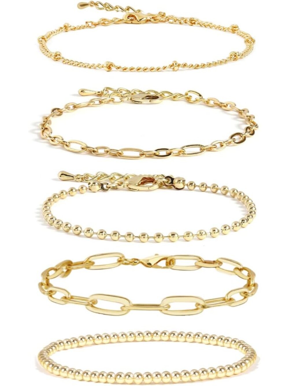 Waterproof Gold Chain Bracelet For Women Non Tarnish,14K Gold Plated Link Dainty